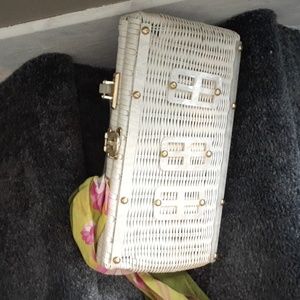 Vintage White Woven Handbag